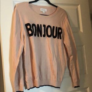 Light pink/nude “Bonjour” sweater